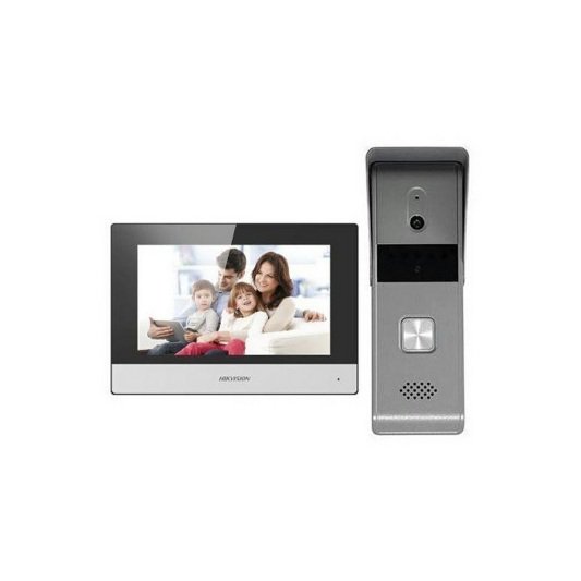 [DS-KIS303-P(O-STD)-TDA] Hikvision DS-KIS303-P(O-STD) - Kit de intercomunicación híbrido, pantalla táctil