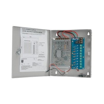 [ZK-20A-9CH-TDA] ZKTeco ZK-20A-9CH - Fuente de poder 12VDC para cámaras, 9 salidas, 20A