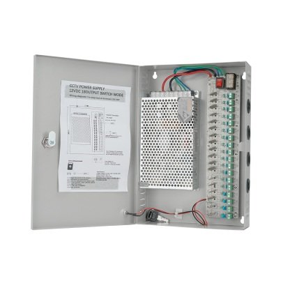 [ZK-30A-18CH-TDA] ZKTeco ZK-30A-18CH - Fuente de poder 12VDC para cámaras, 18 salidas, 30A